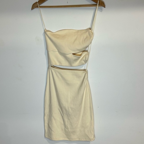 NWT Anthropologie Bordeaux Strapless Cutout Dress in Cream - Picture 5 of 8